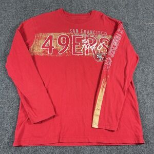NFL Apparel San Francisco 49ers Red Long Sleeve‎ Shirt XL Embroidered Y2K Style